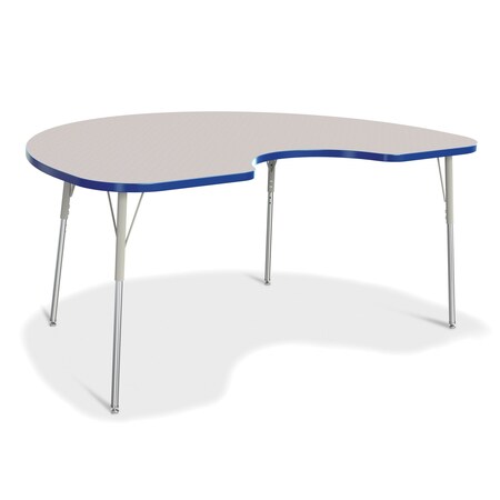 Jonti-Craft Berries Kidney Activity Table, 48 in. x 72 in., A-height, Freckled Gray/Blue/Gray 6423JCA003